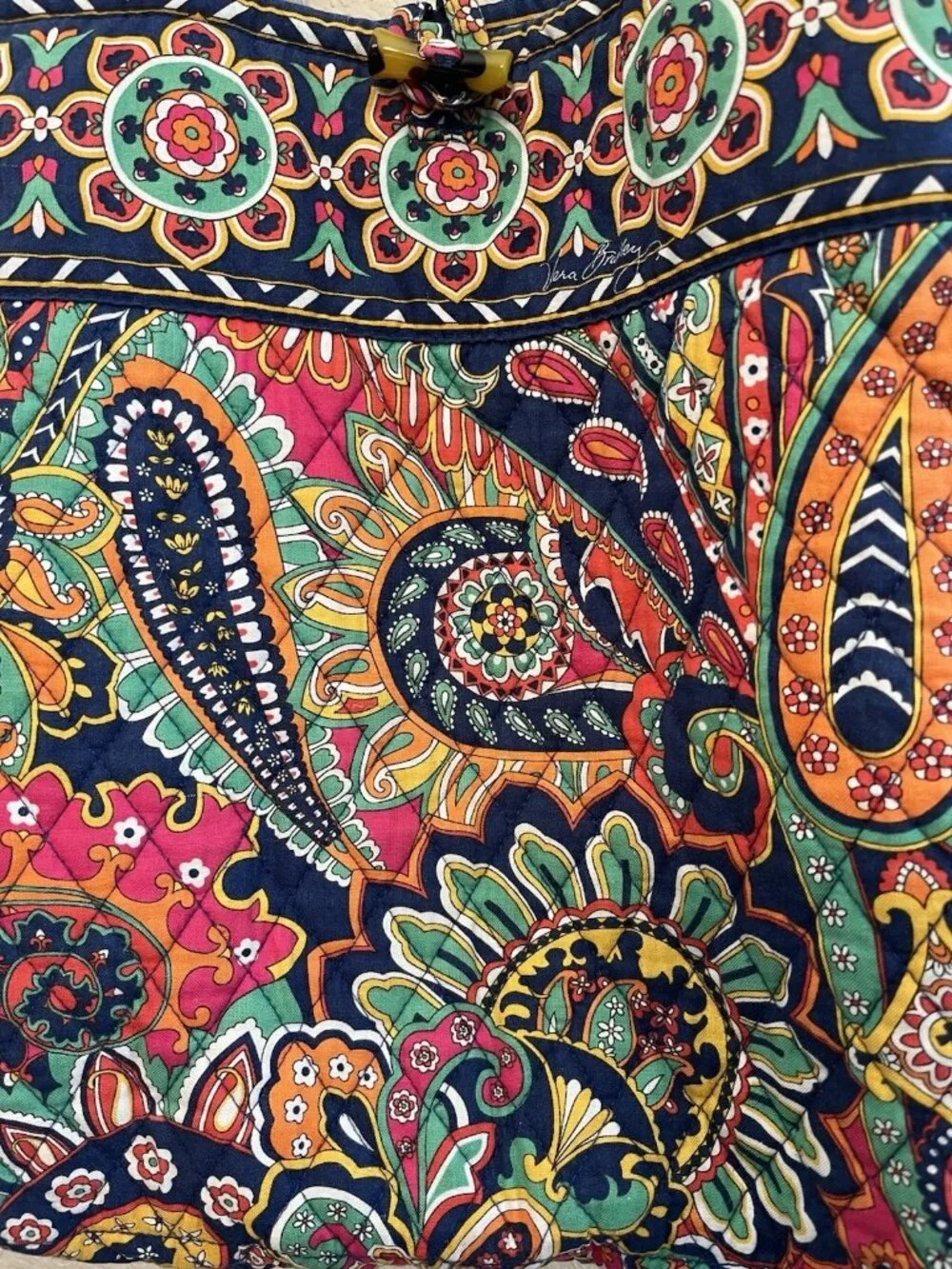 Vera Bradley Symphony in Hue Shoulder Toggle Book Tote Bag Paisley Floral